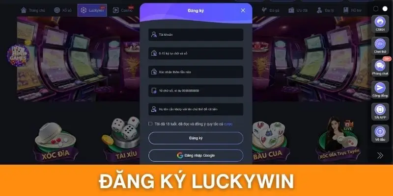 Hướng dẫn người chơi thực hiện đăng ký thành viên tại sân chơi