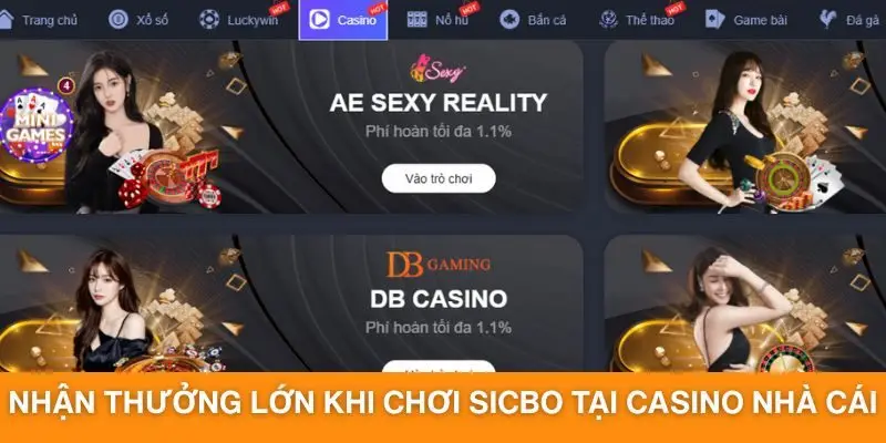 Nhận thưởng lớn khi chơi sicbo tại casino nhà cái